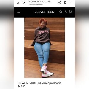 7SEVENTEEN DO WHAT YOU LOVE Acronym Hoodie Gray Size L